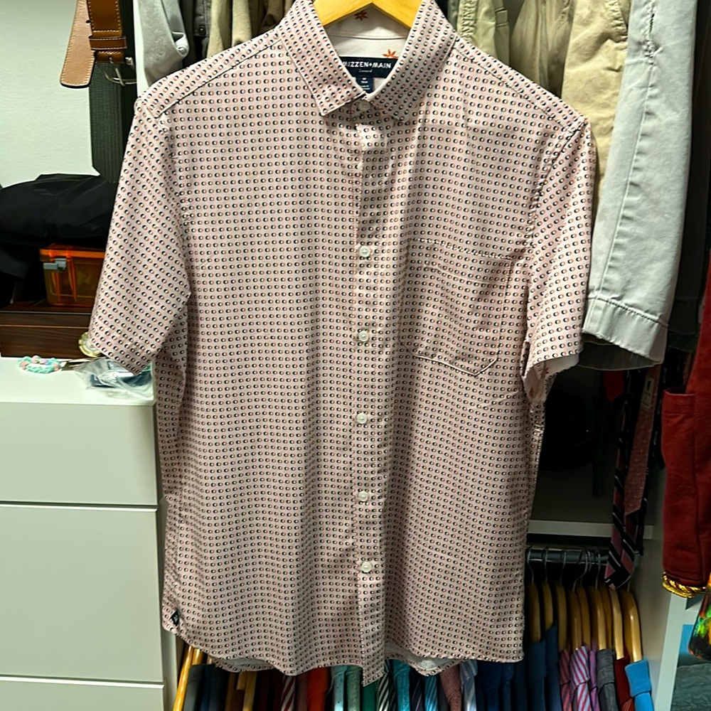 Mizzen and Main Leeward Trim Men's pink Polka Dot Shirt